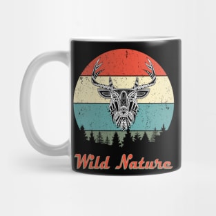 Wild Nature Deer White Abstract Sunset Mug